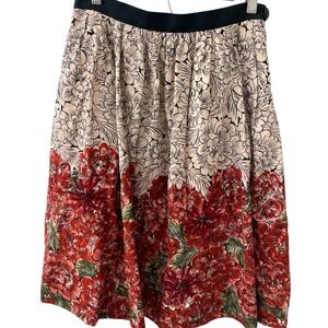 AnthropologieEdme & Esyllte Floral Embroidered Midi Skirt Women Size 6 Boho
